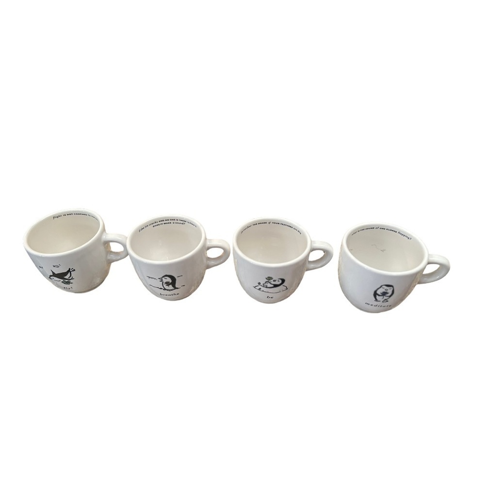 Uncommon Goods Zenguin Waddling Towards Nirvana Penguin Set of 4 HTF Mugs EUC - Picture 5 of 14